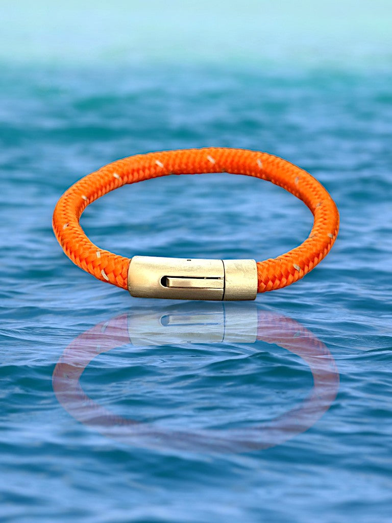 Bracelet Marin "Capitaine Argent" Orange