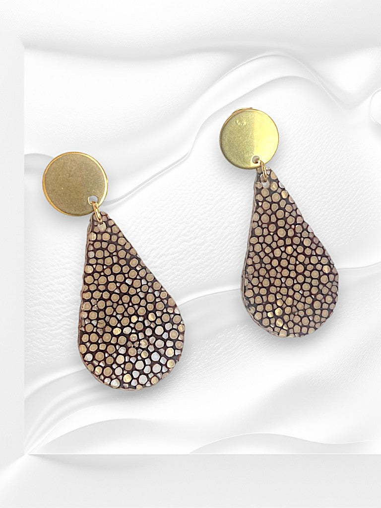 Boucles d'oreilles en cuir de Galuchat "ELEGANCE"