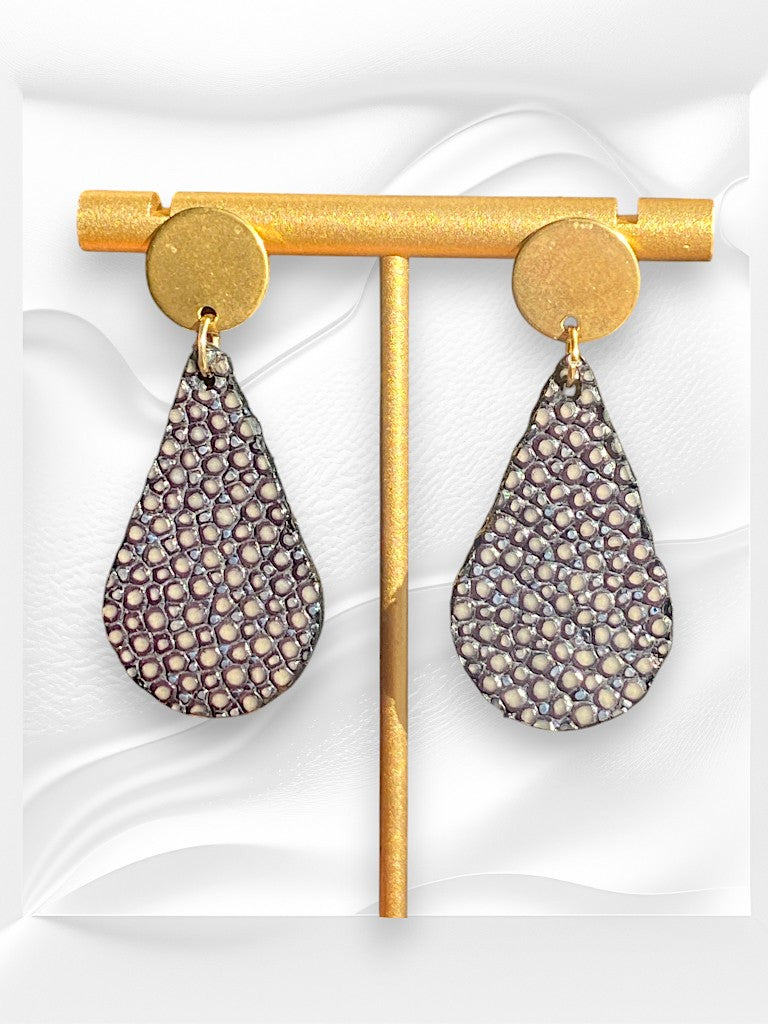 Boucles d'oreilles en cuir de Galuchat "ELEGANCE"