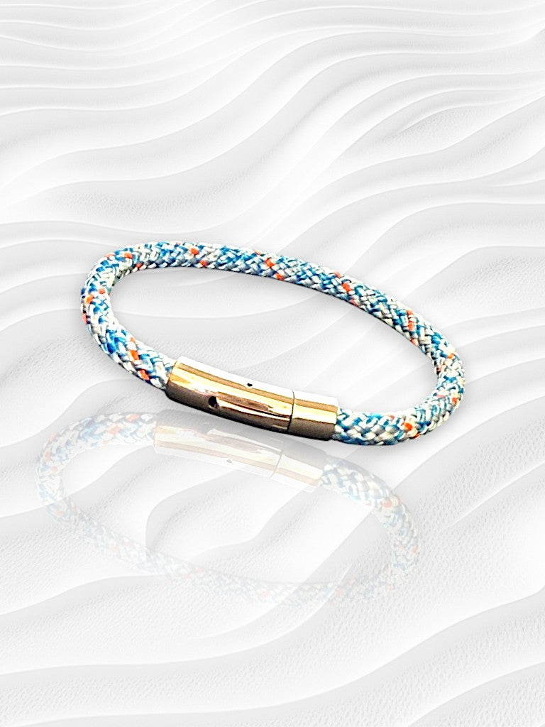 Bracelet Marin "Capitaine Or" Blanc bleu orange