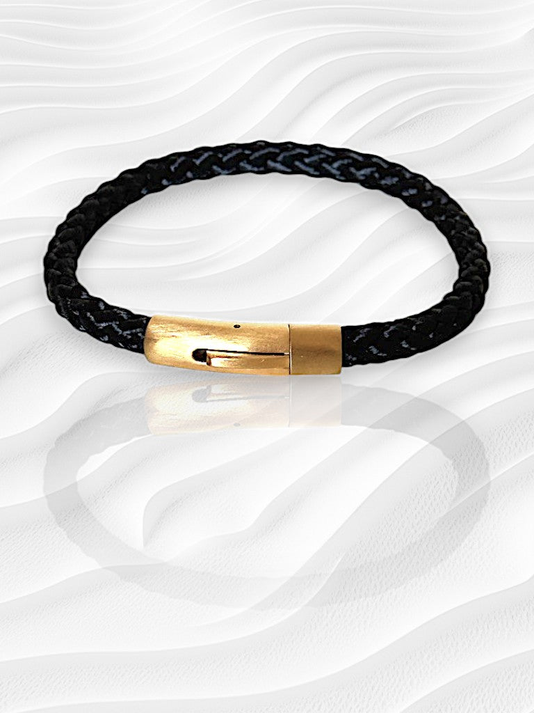 Bracelet Marin "Capitaine Or" Noir