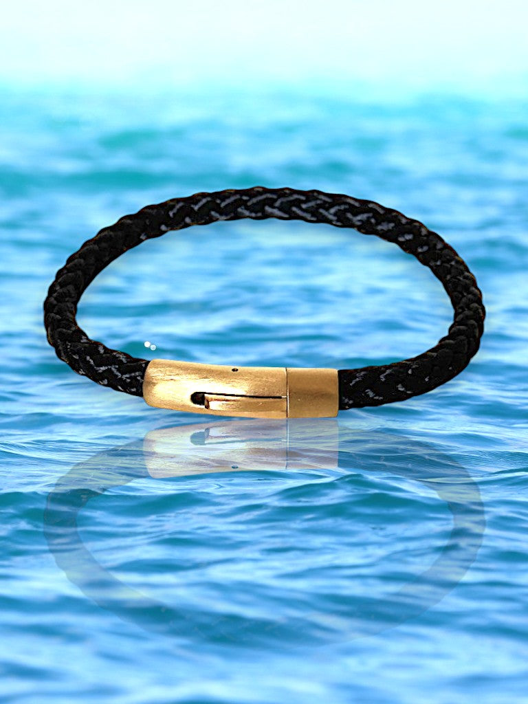 Bracelet Marin "Capitaine Or" Noir
