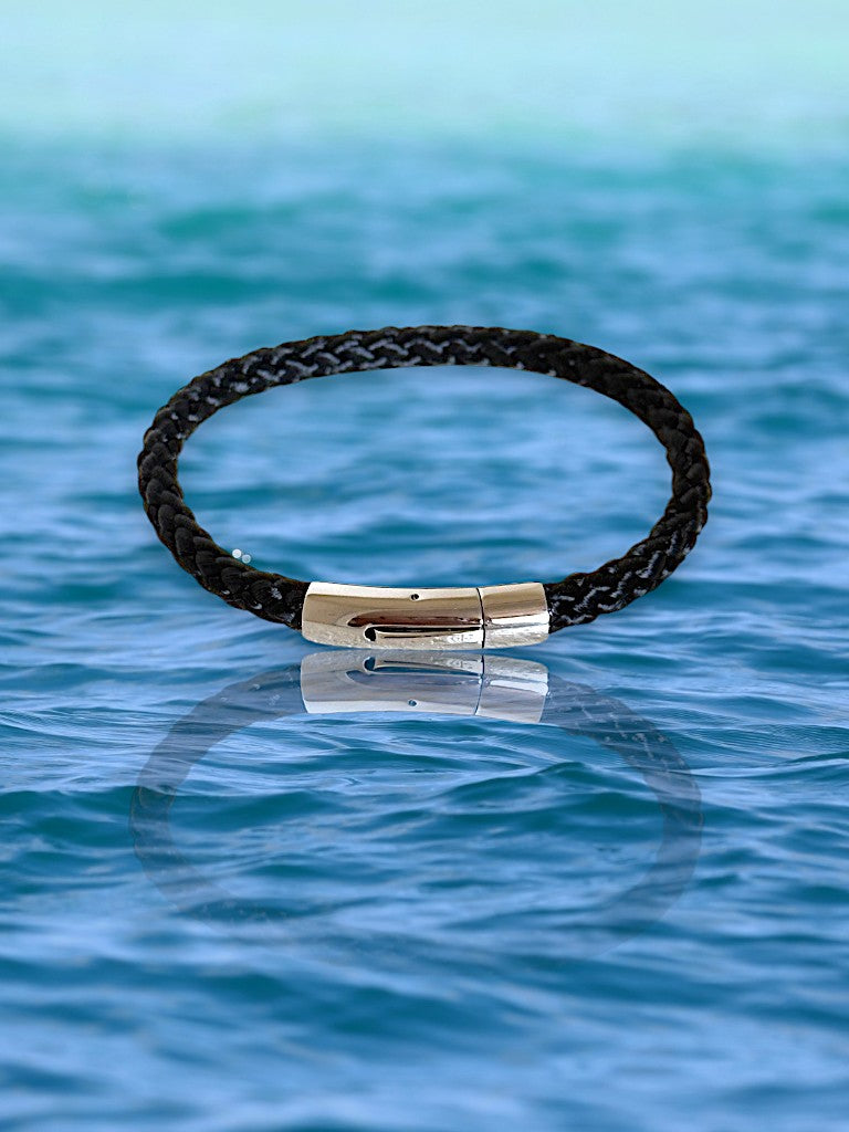 Bracelet Marin "Capitaine Argent" Noir