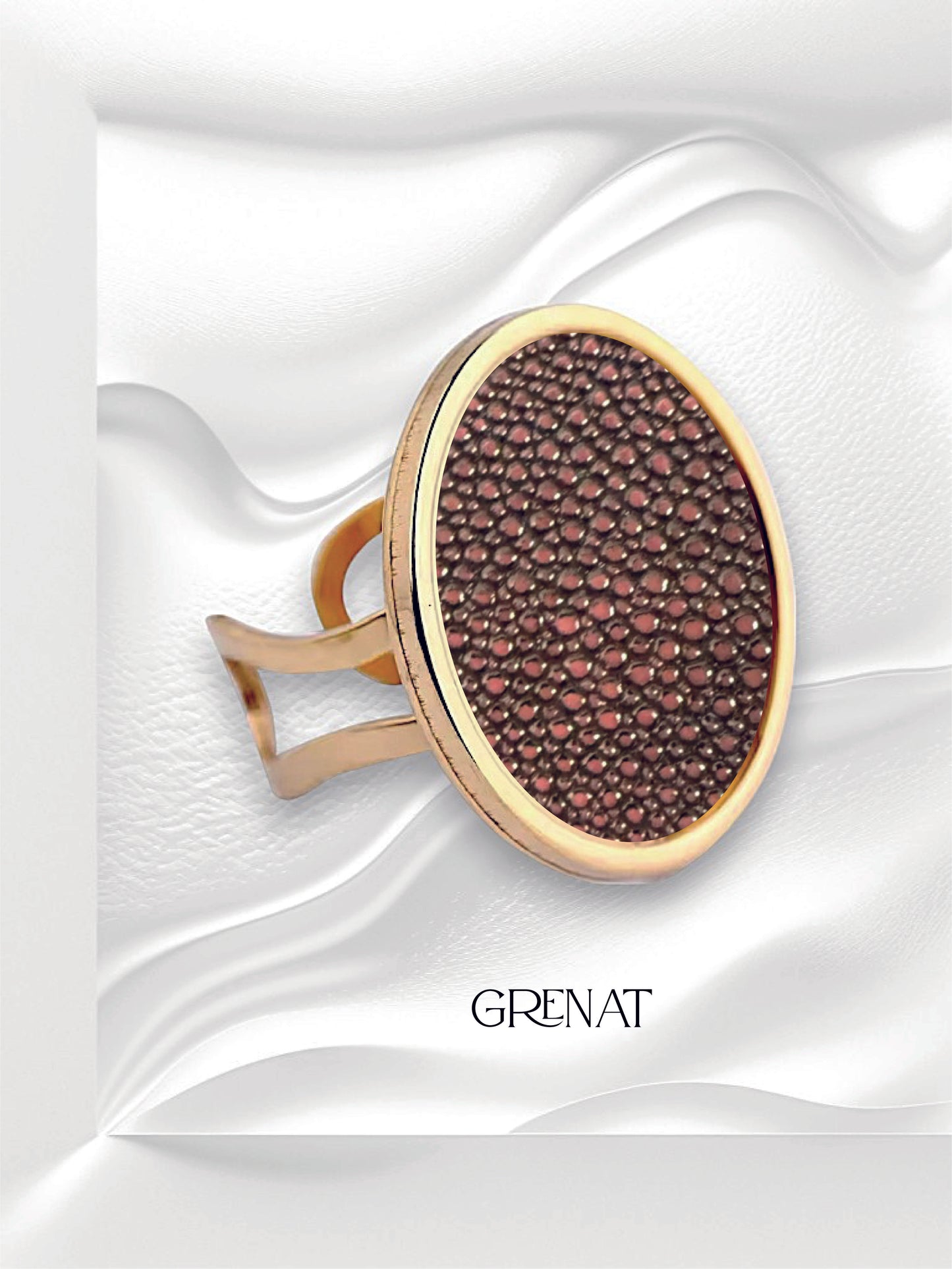 Bague ronde en cuir de Galuchat "MIMI 28"