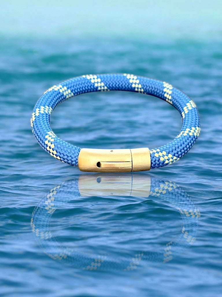 Bracelet Marin "Capitaine Or" Blanc bleu