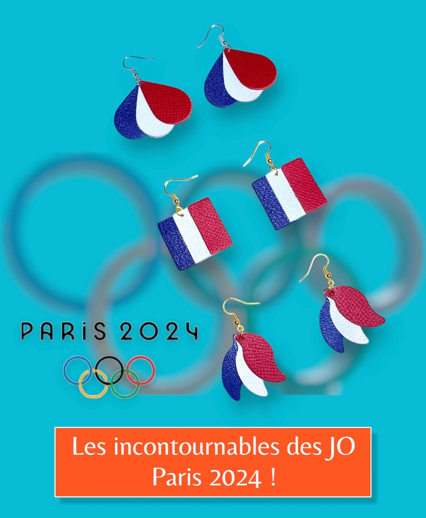 Boucles d'oreilles - JO 2024 Drapeau