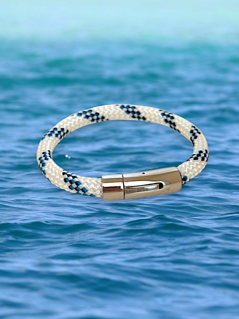 Bracelet Marin "Capitaine Argent" Blanc Marine